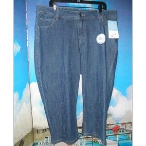 NEW BY RIDERS LEE, BLUE DENIM CAPRI PANTS PLUS SIZE 18W M
